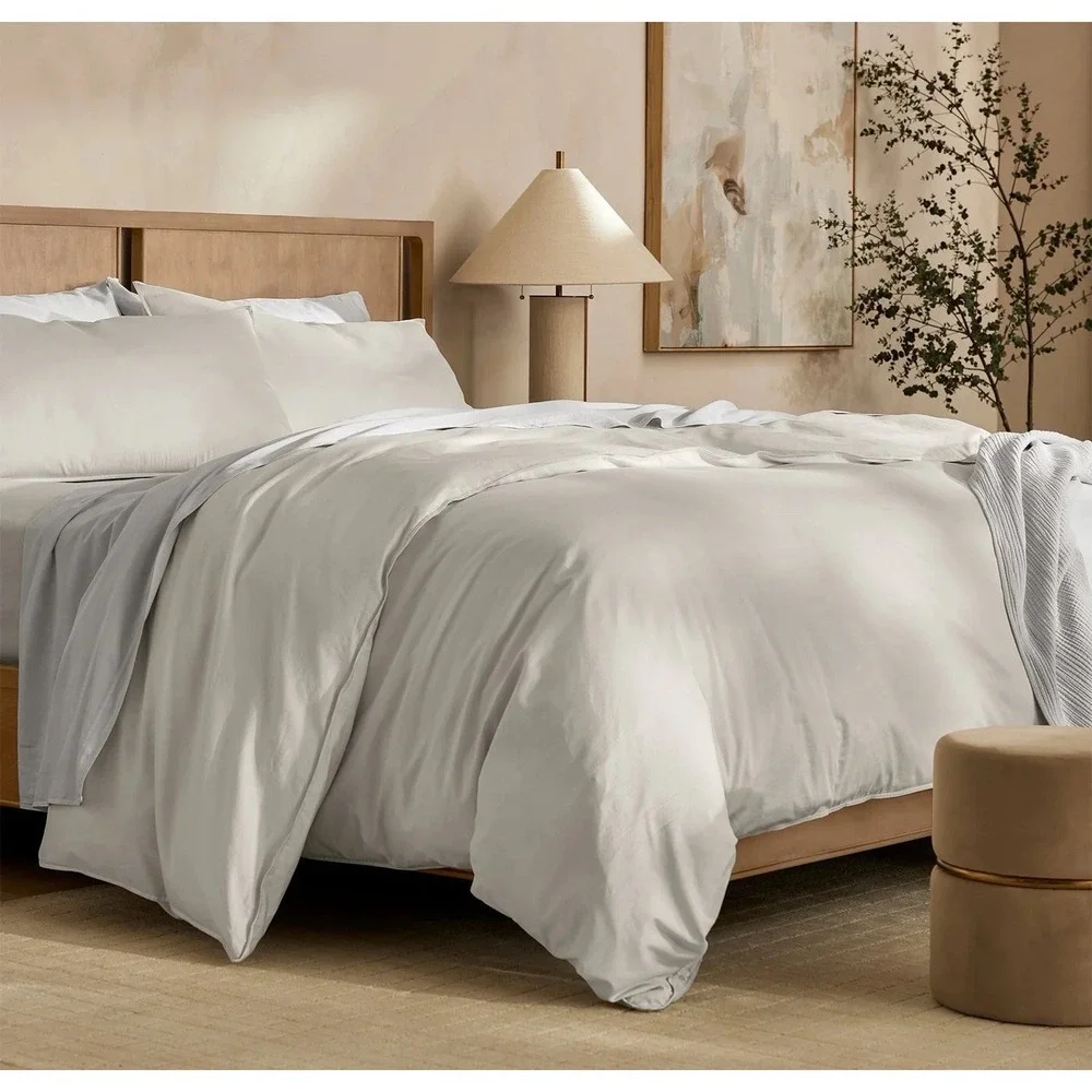 Boll & Branch Signature Vintage Washed Duvet Set F/Q Vintage Mist Blue Gray $379